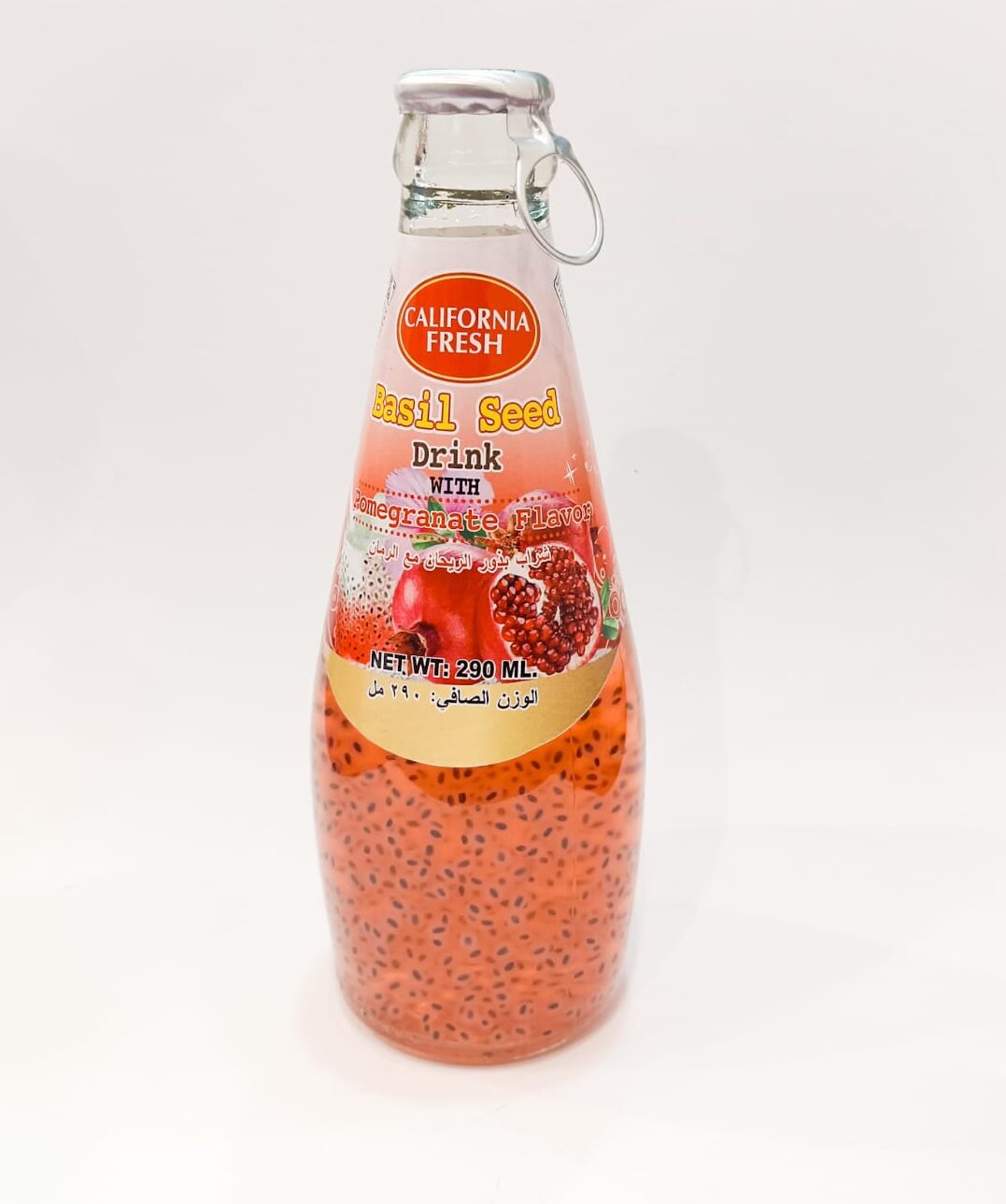 California Fresh Basil Seed Drink Pomegranate 290ml