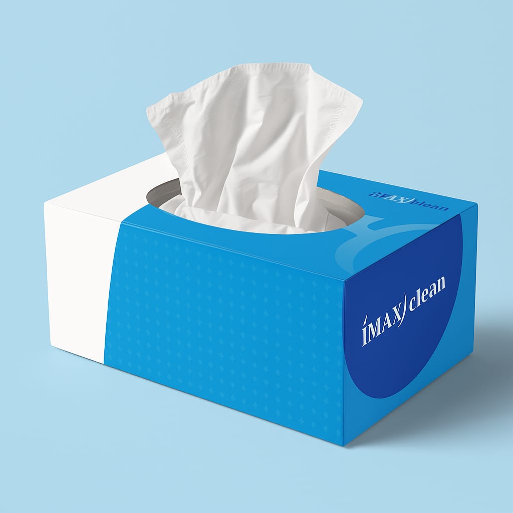 ImaxClean Advanced Soft Tissue Box – 2-Ply Facial Tissues (200 Sheets x 5 Boxes)