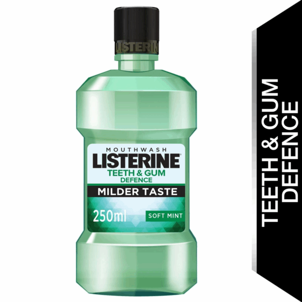 Listerine Mouthwash Teeth & Gum Defence Milder Taste Soft Mint 250 ml