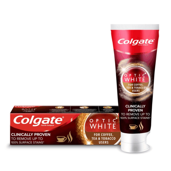 Colgate Optic White Toothpaste for Coffee Tea and Tobaco Users 75 ml