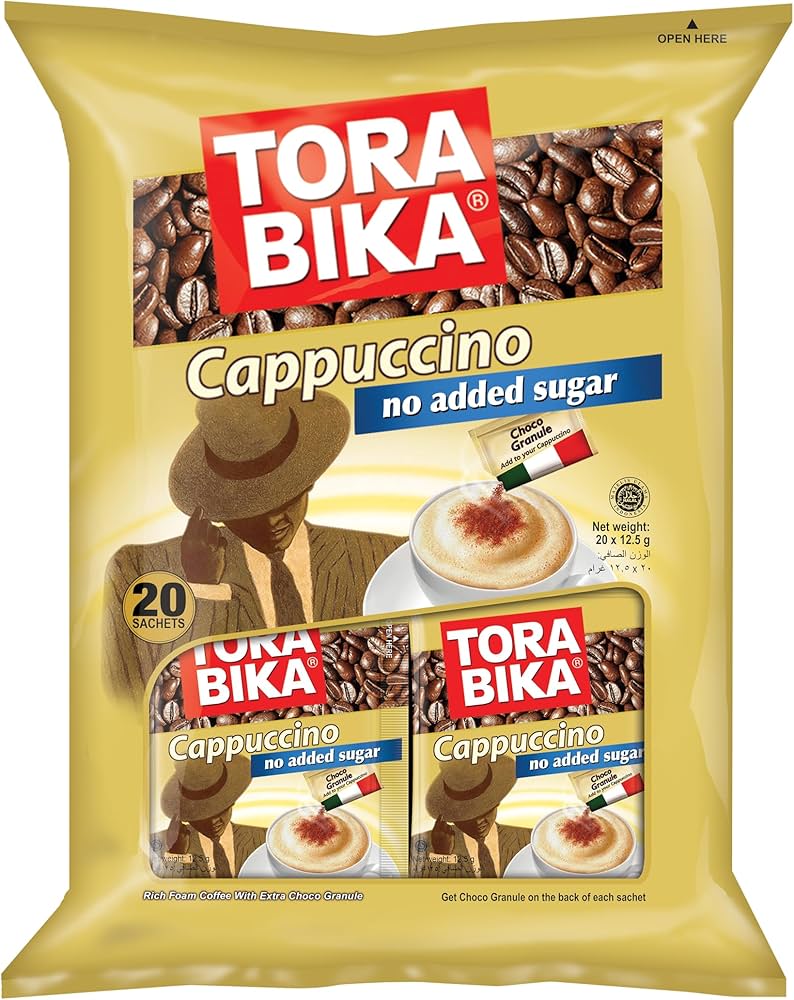 Tora Bika Cappuccino Sugar Instant Coffee - No Added Sugar(20 x 12.5g)