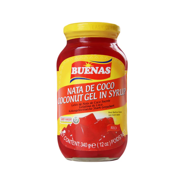 Buenas Nata de Coco Coconut Gel in Syrup (Red) 340g