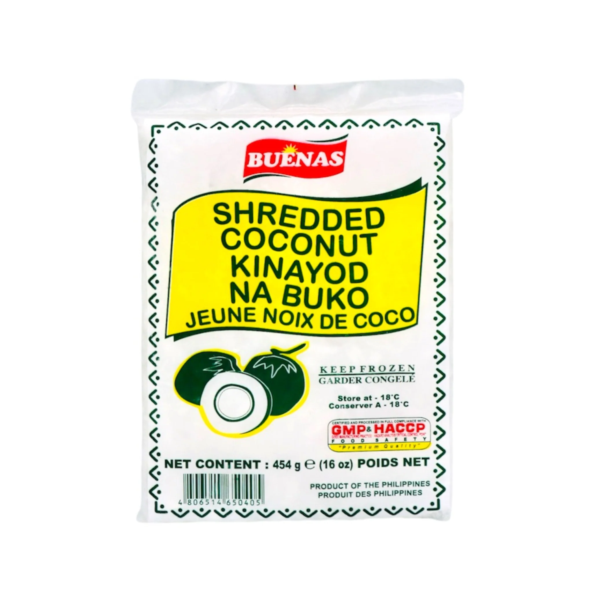 Shredded Young Coconut 454g Buenas - Frozen
