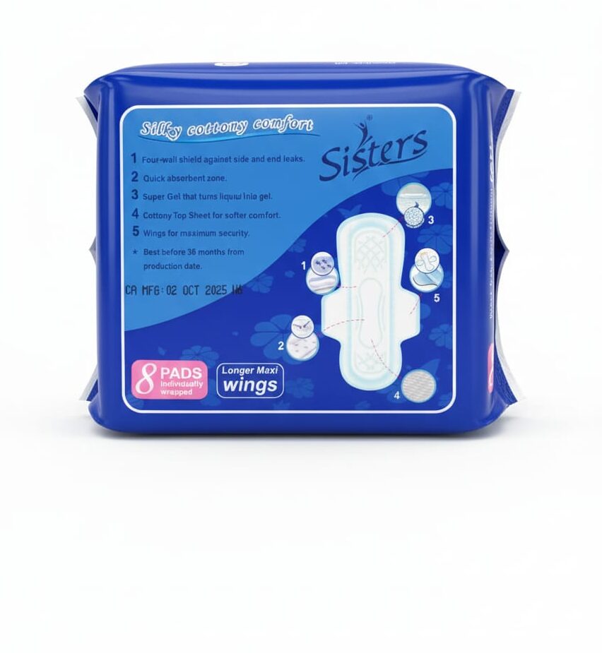 Sisters Night Plus Heavy Flow with Wings 8 Pads - Image 2