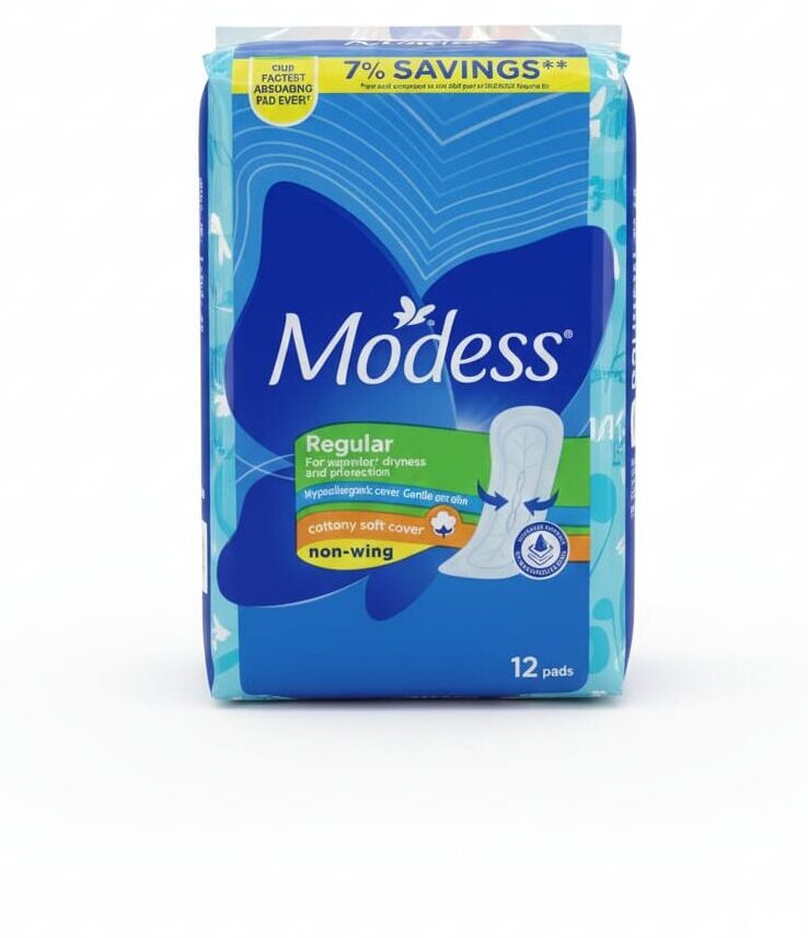 Modess Regular Cottony Soft Cover Non-Wing 12 Pads