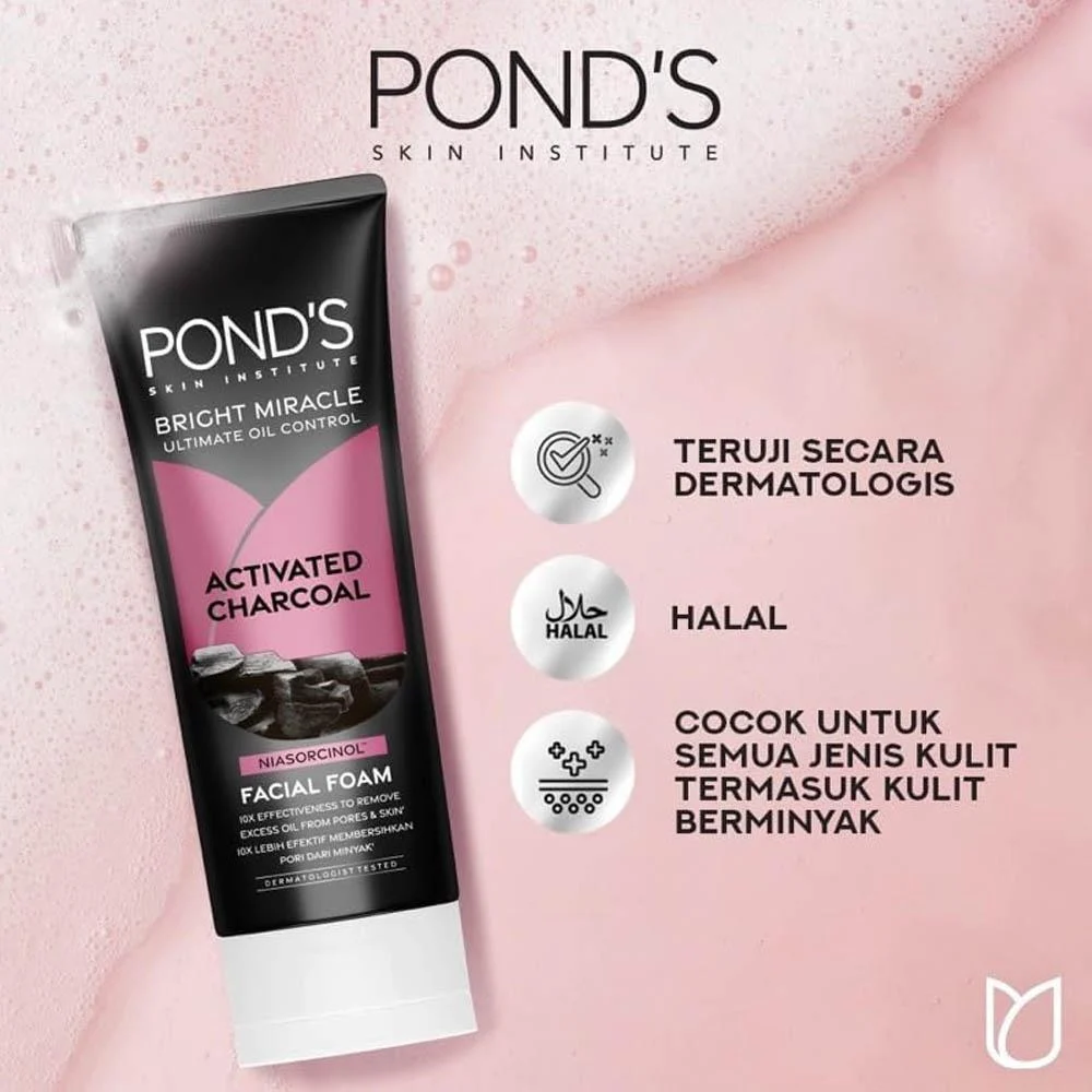 Pond's Bright Miracle Activated Charcoal Facial Foam 100Gm