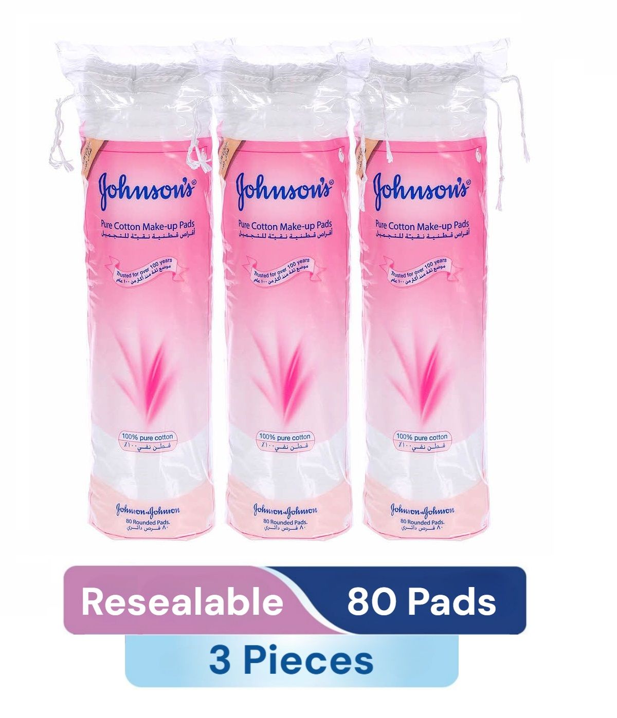 Johnson Cotton Make-up Pads 3x80 Pcs
