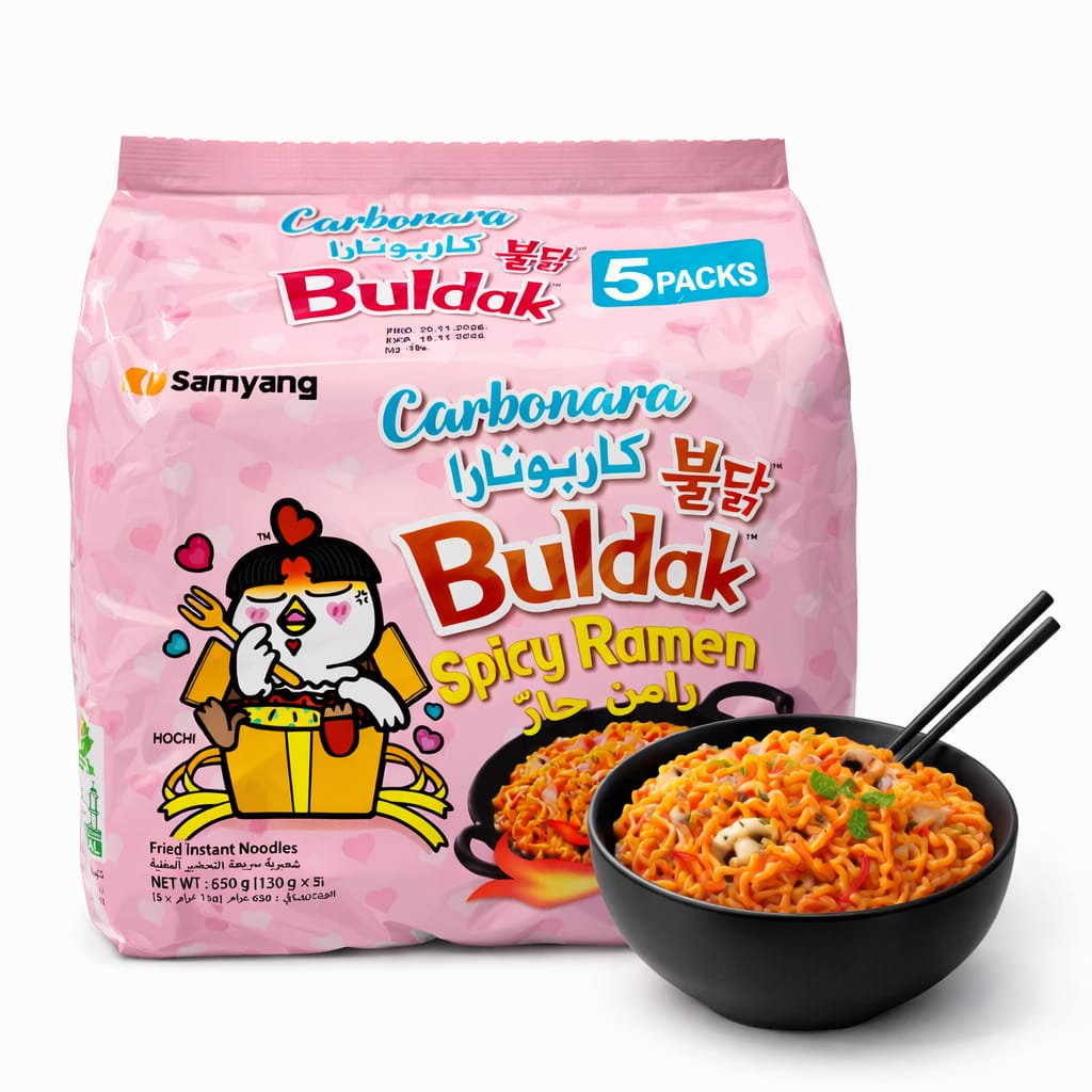 Samyang Buldak Carbo Hot Chicken Flavor Korean Noodle 140gx5pcs