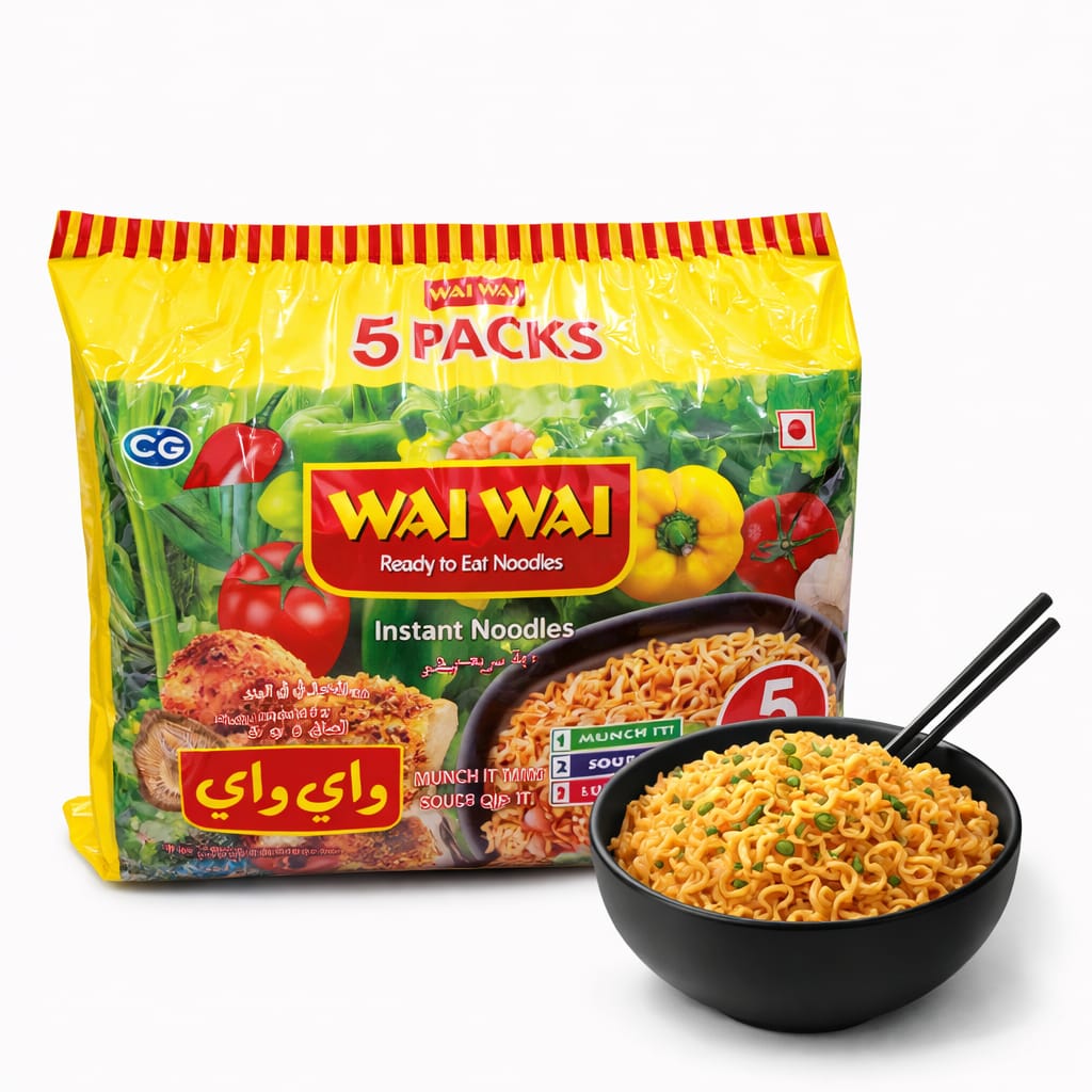 WAI WAI INSTANT NOODLES CHICKEN FLAVOR 5PCS X 75GM