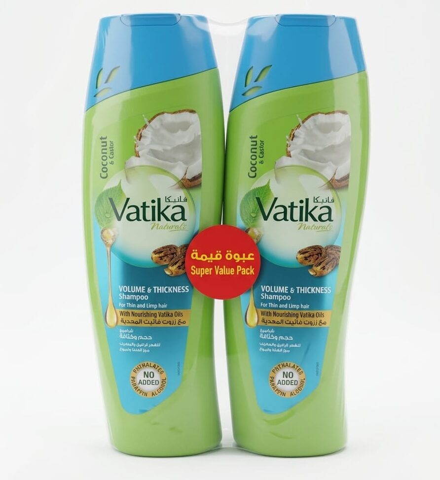 Vatika Naturals Coconut & Castor Volume & Thickness Shampoo 2 x 400ml