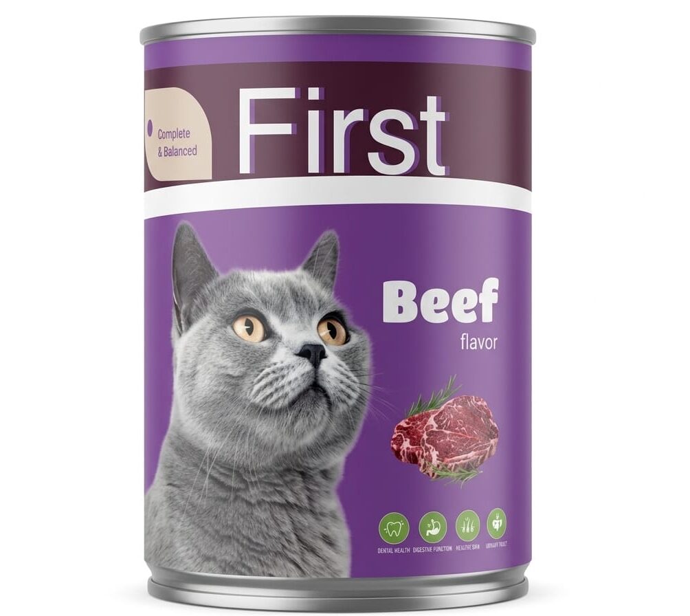 First Beef Flavor Cat Food 400g