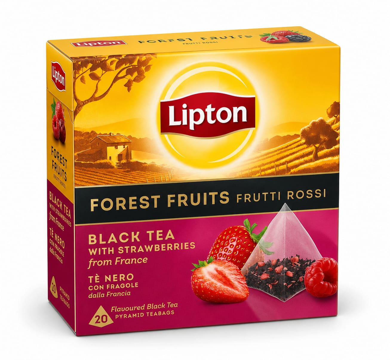 Lipton Forest Fruits Black Tea 20 Pyramid Bags - 30g