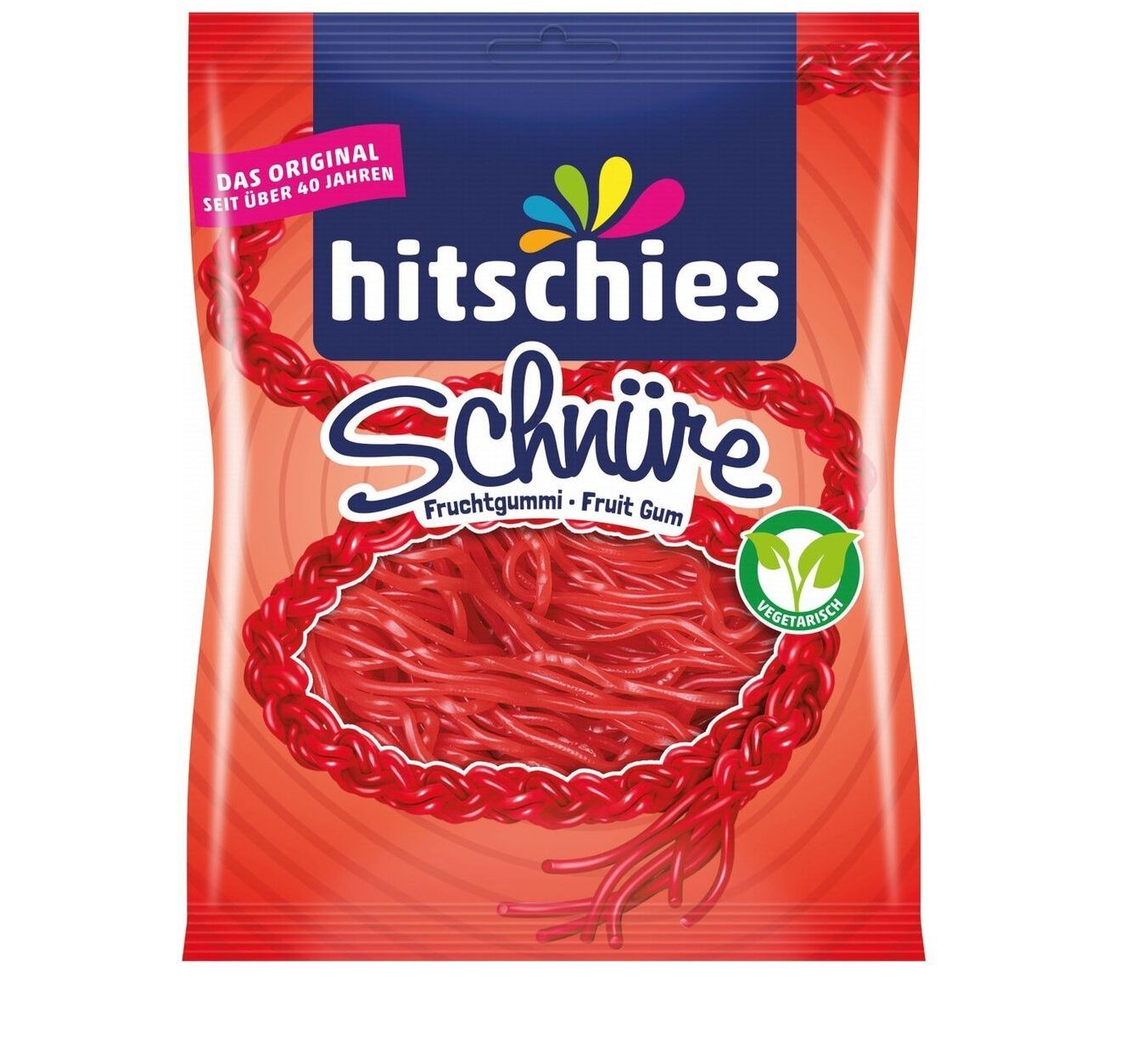 Hitschies Strawberry Fruit Gum Strings 125g