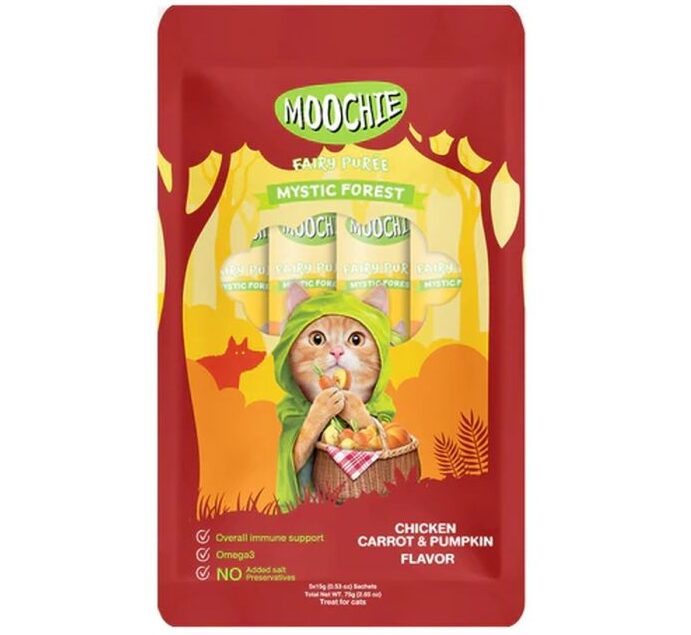 Moochie Cat Wet Food Chicken, Carrot, and Pumpkin Flavor 5x15g