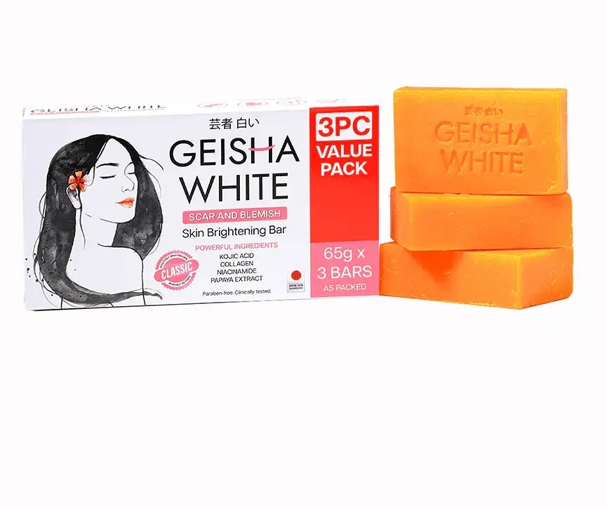 Geisha Soap White Classic Scar & Blemish Skin Brightening Bar 3 x 65g