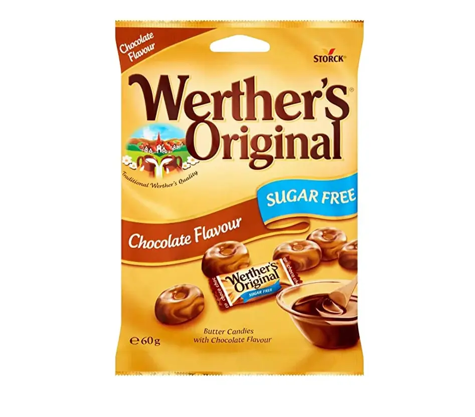 Werther's Original Sugar-Free Caramel Chocolate Hard Candies 60g