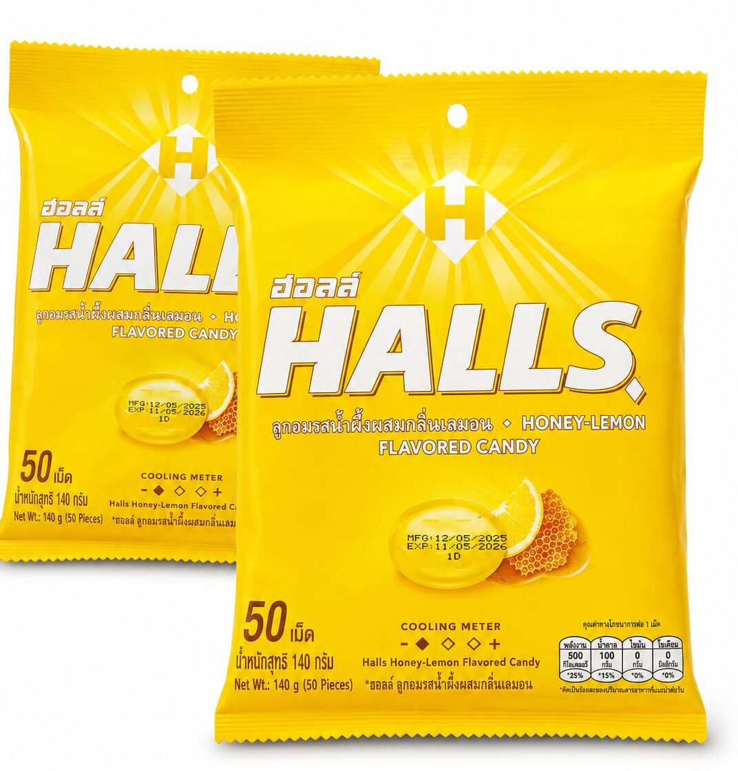 Halls Honey Lemon Flavor Candy 2 x140g