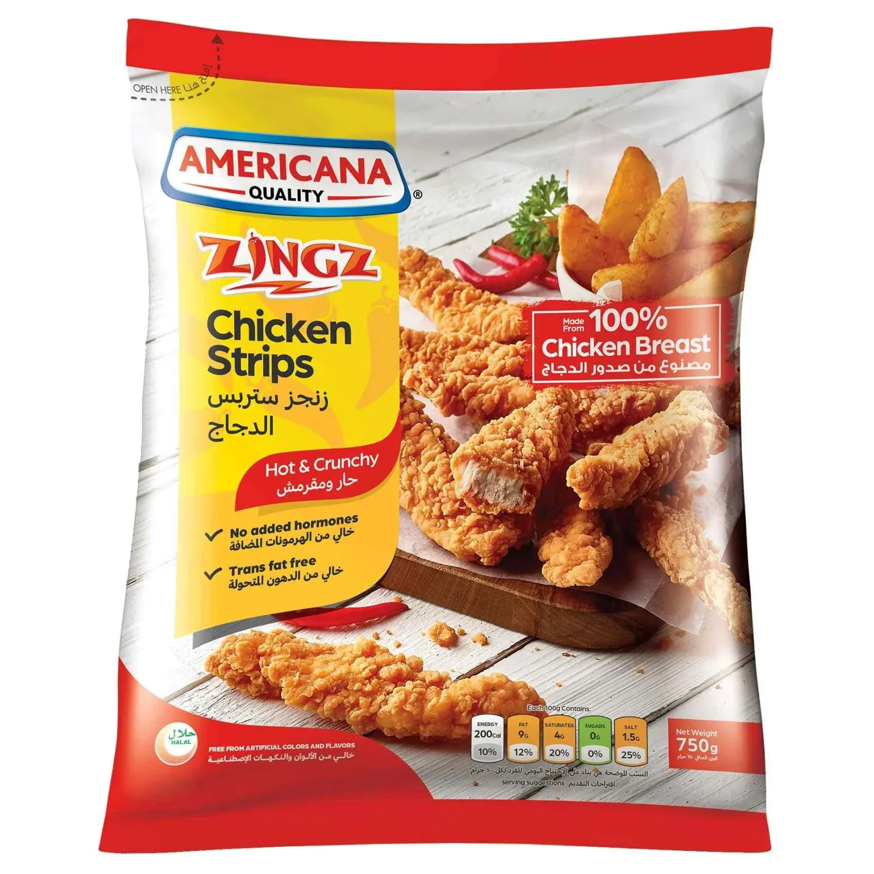 Americana Zingz Hot & Crunchy Chicken Strips 750g