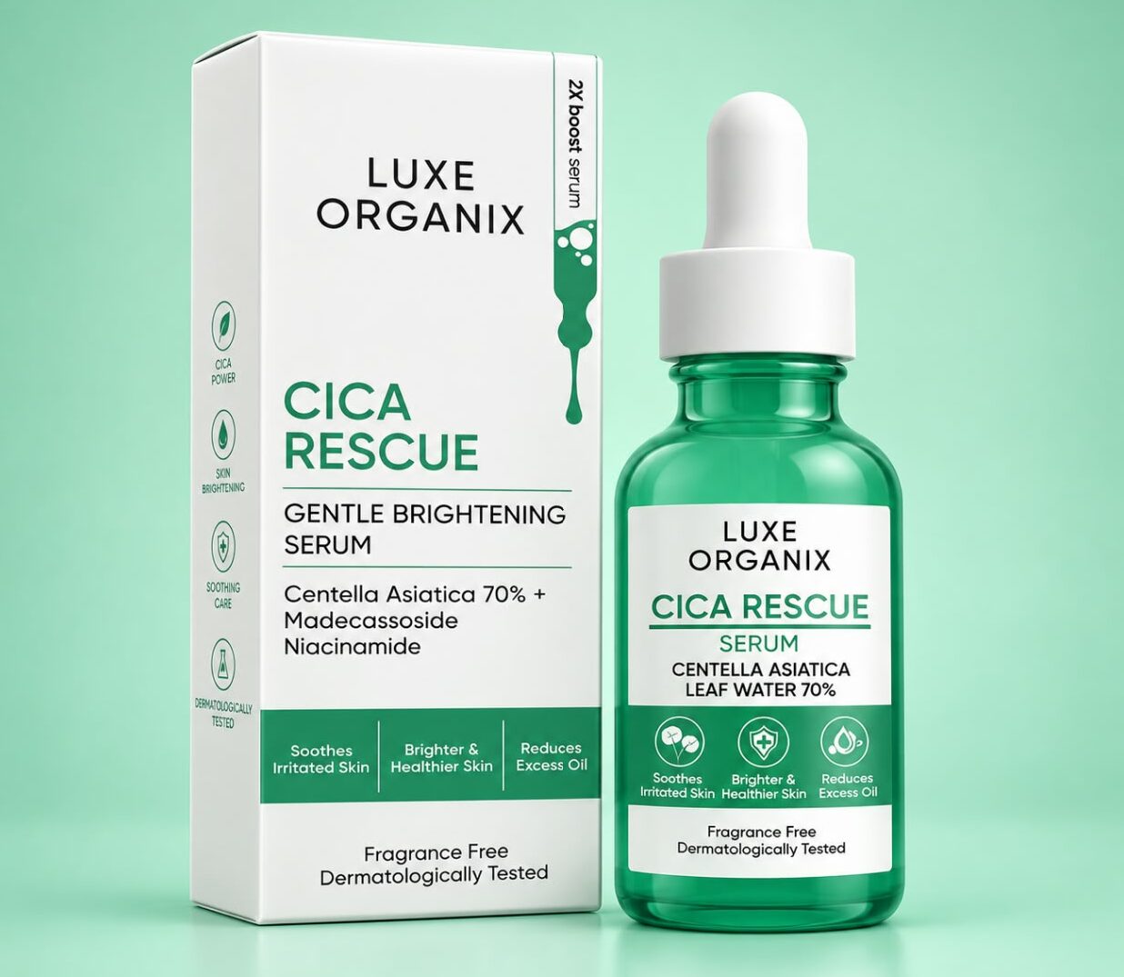 Luxe Organix Cica Rescue Gentle Brightening Serum 30ml
